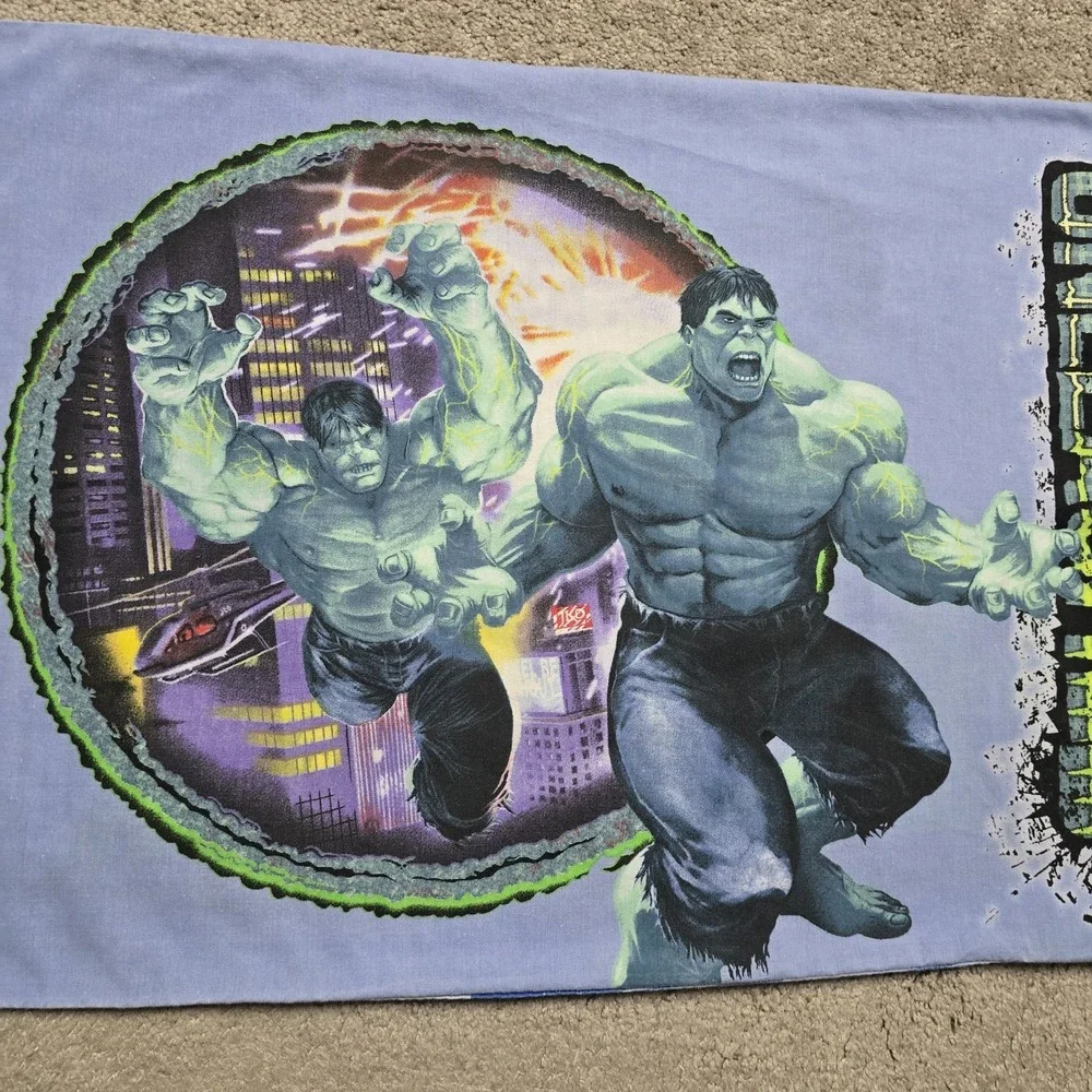Y2K Incredible Hulk Unleashed Pillowcase Pillow Sham Marvel Smash Kids Bedroom‎